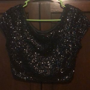Express Sequin Crop Top